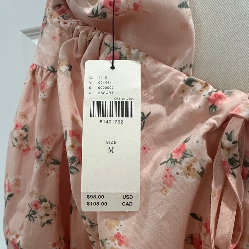 NWT Anthropology Coquette Girl Cropped Bubble Puff Sleeve Cinch Blouse Size M - Picture 9 of 11
